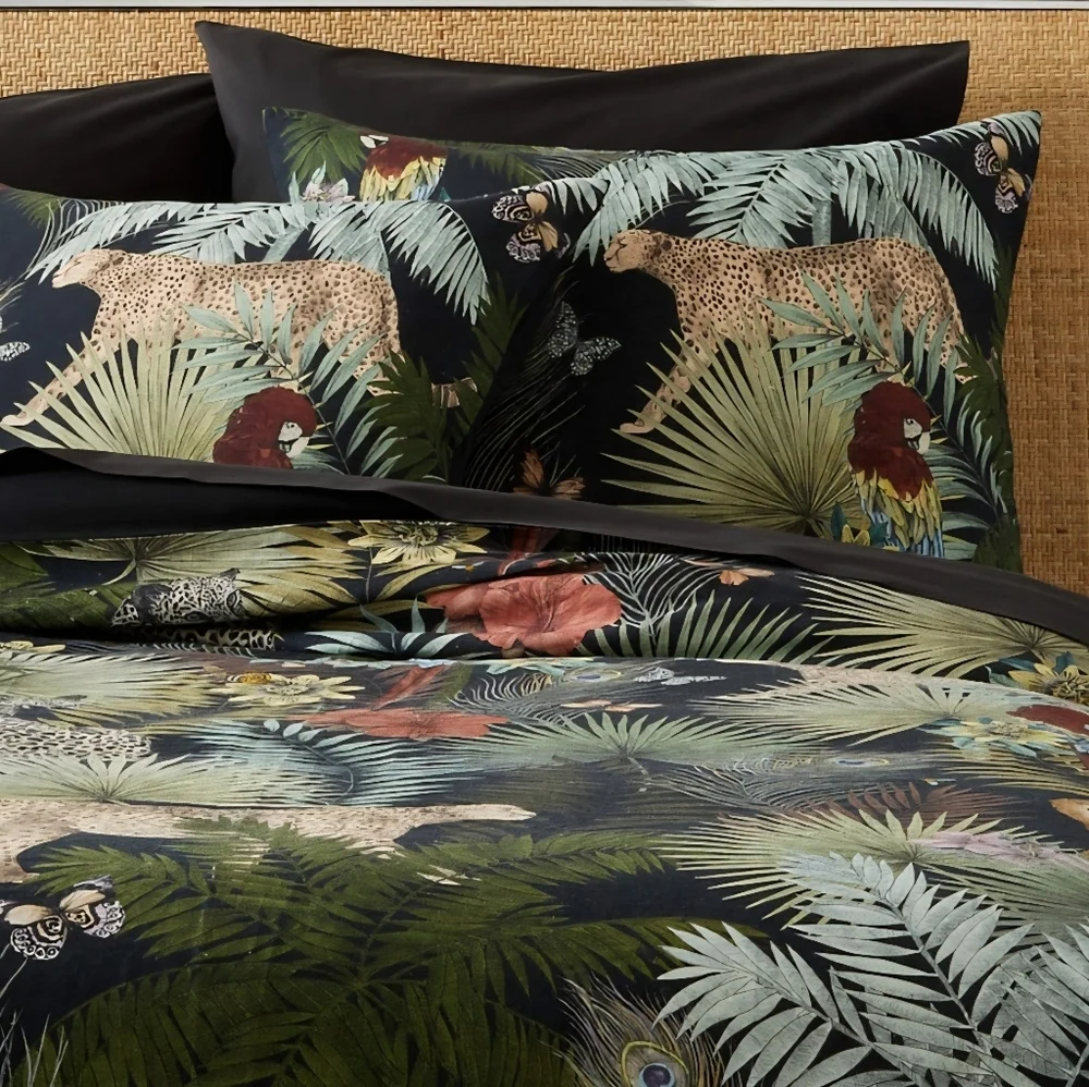 ❤️BUY 2 GET 1 FREE DEAL Palm Grove Linen King Pillow Shams Set of 2
